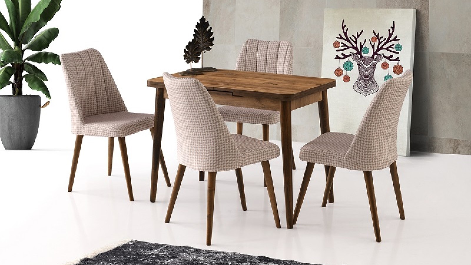 Silva Table Ash 100x60 cm ve Sude Chair