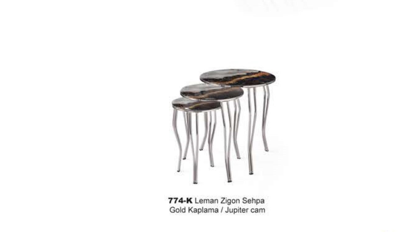 Leman Nesting Table Chrome Plated Jupiter Glass