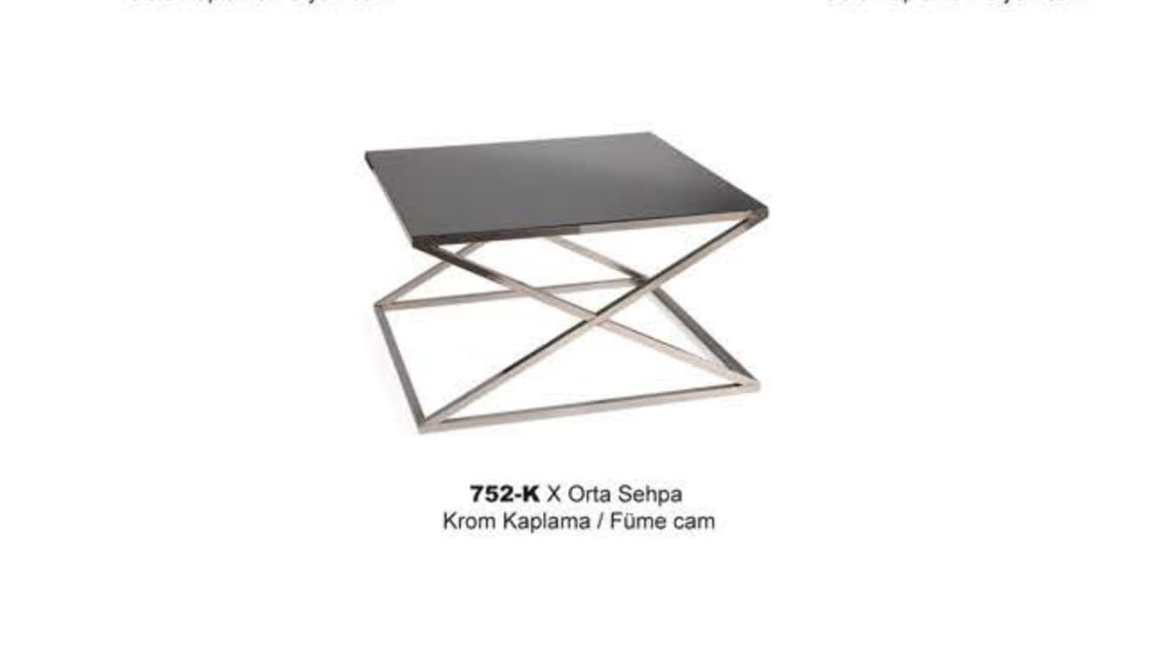 X Coffee Table Chrome Plated Smoked Glass 80x80 cm